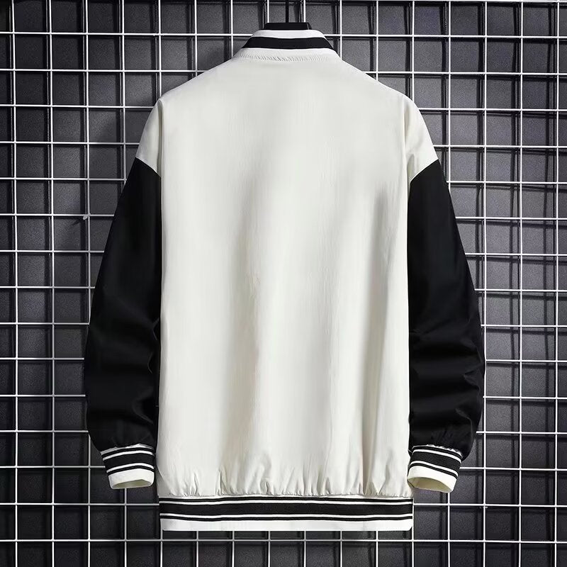 Men's Varsity Casual Letter Number Button Down Streetwear Jacket