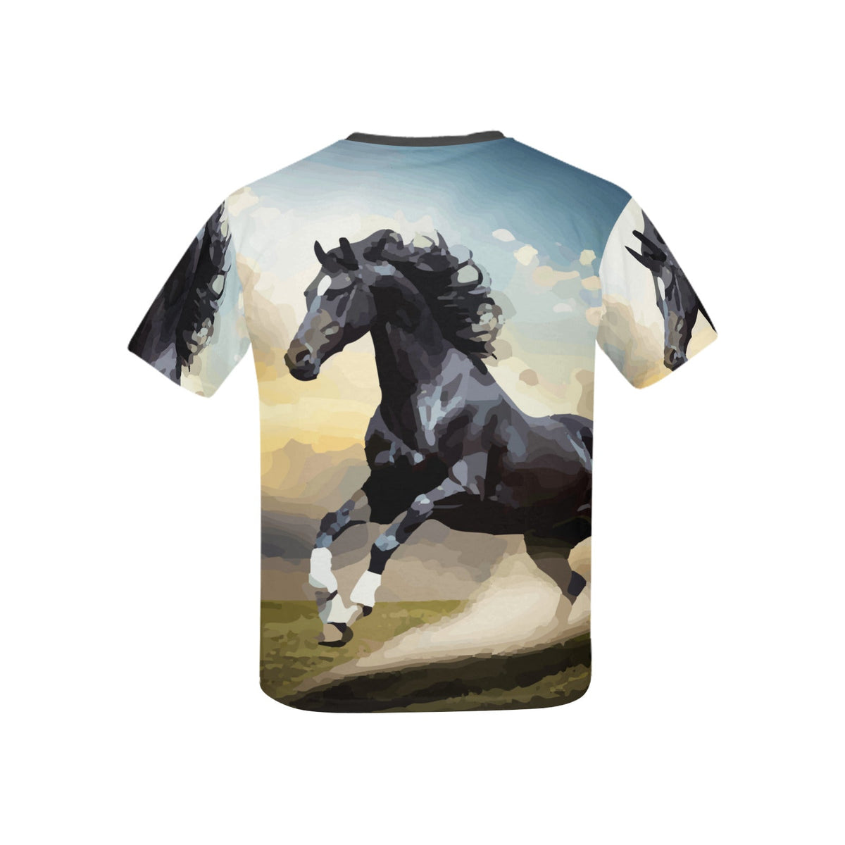Child's Wild Black Horse Printed T-shirt (Made in USA)