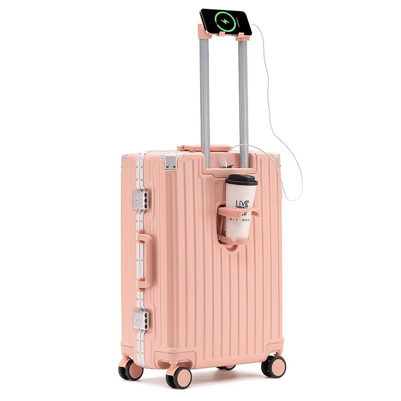 Unisex Aluminum Frame Solid Trolley Travel Case Travel Bag