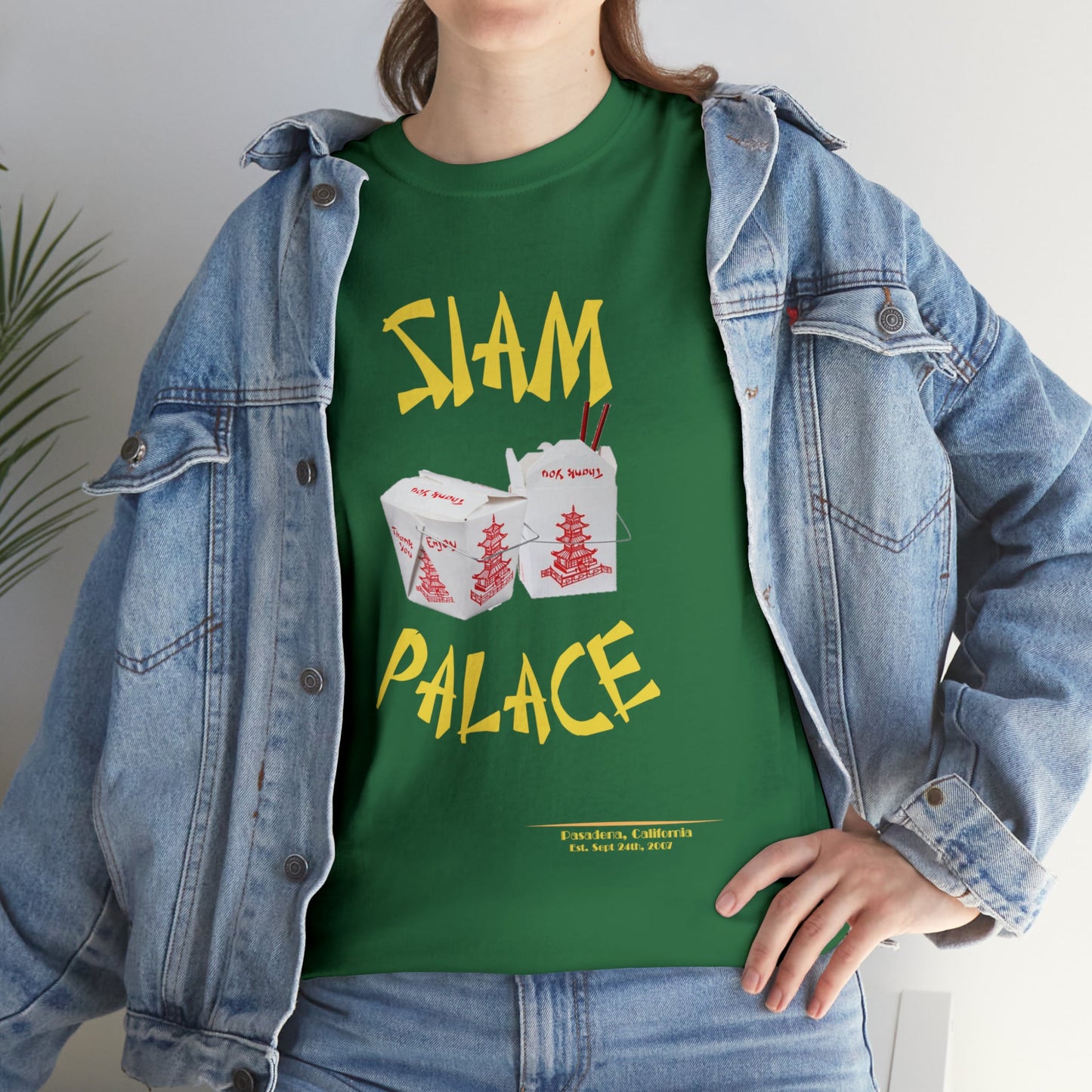 "DirkyThreadz Siam Palace T-Shirt - Bold Takeout Graphic Design in Black Cotton"