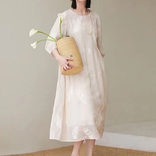 Vestido de lino con personalidad para mujer