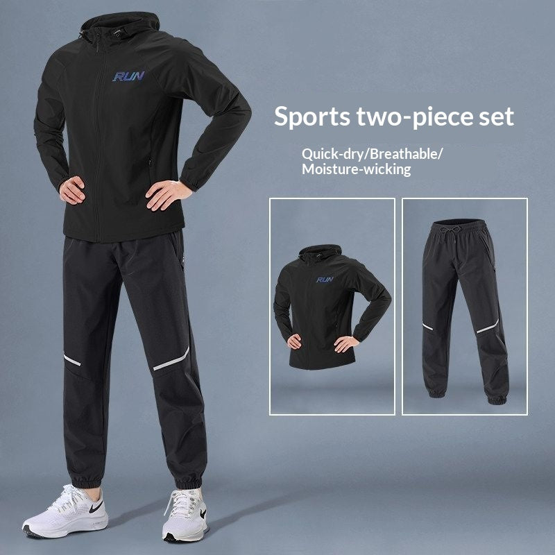 Mens Sportswear Set Hikingtraining Long Pants Fitness Apparel