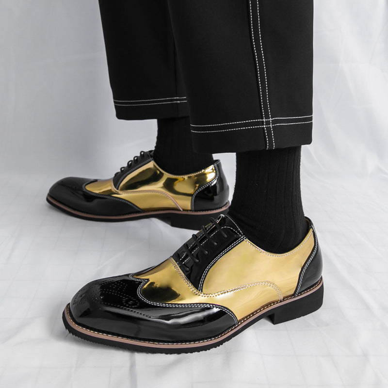 Men's Brogue Plus Size Color Matching Shoes