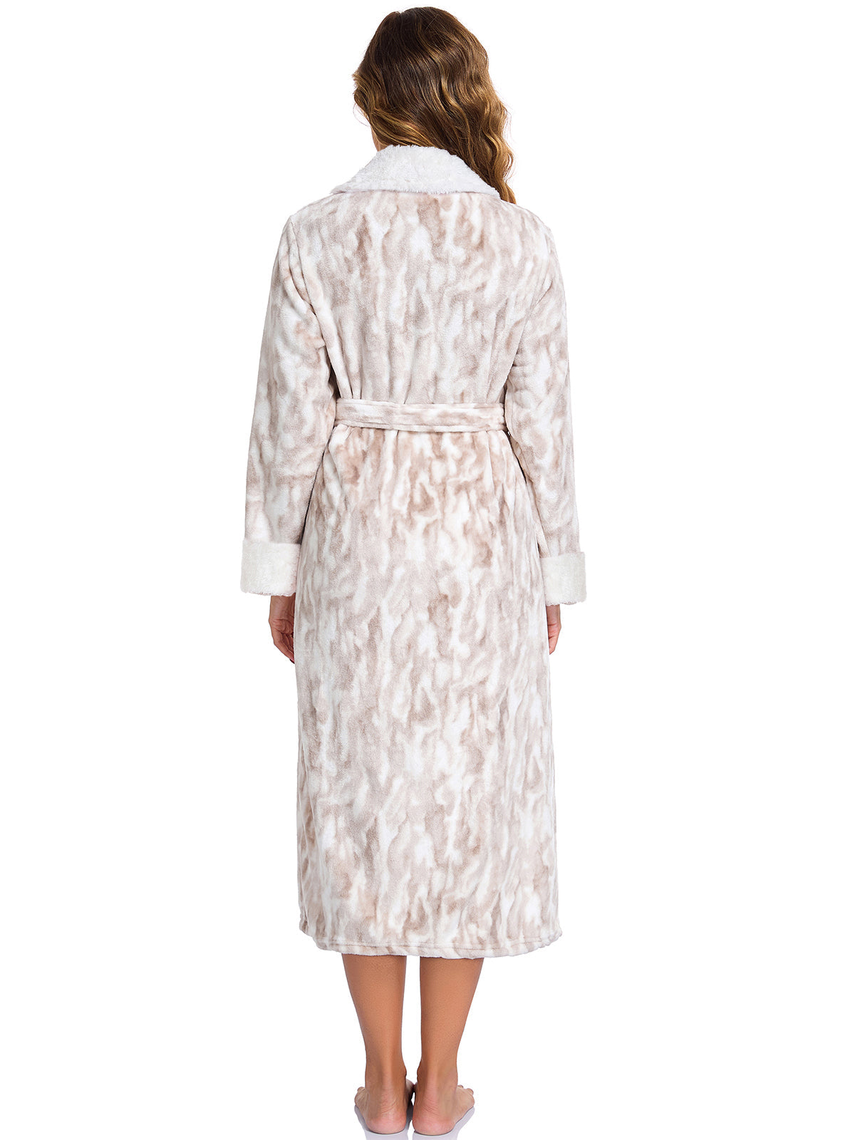 Women's Plus Size Heavyweight Soft Thermal Bathrobe With Pockets And Belt