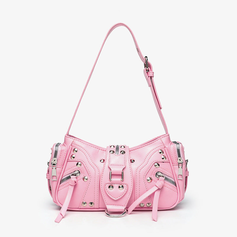 Edgy Y2k-style Single-shoulder Commuter Crossbody Biker Bag