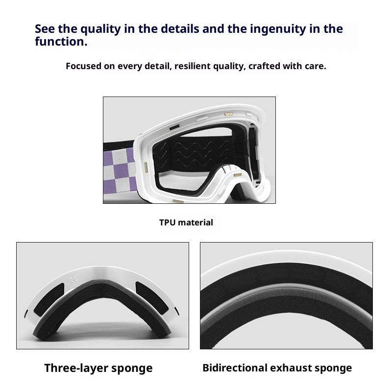 Spherical Ski Goggles Double-layer Anti-fog Ski Goggles