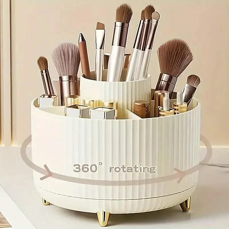 360° Rotating Makeup Organizer Holder for Brushes, Lipsticks, Skin Care & More