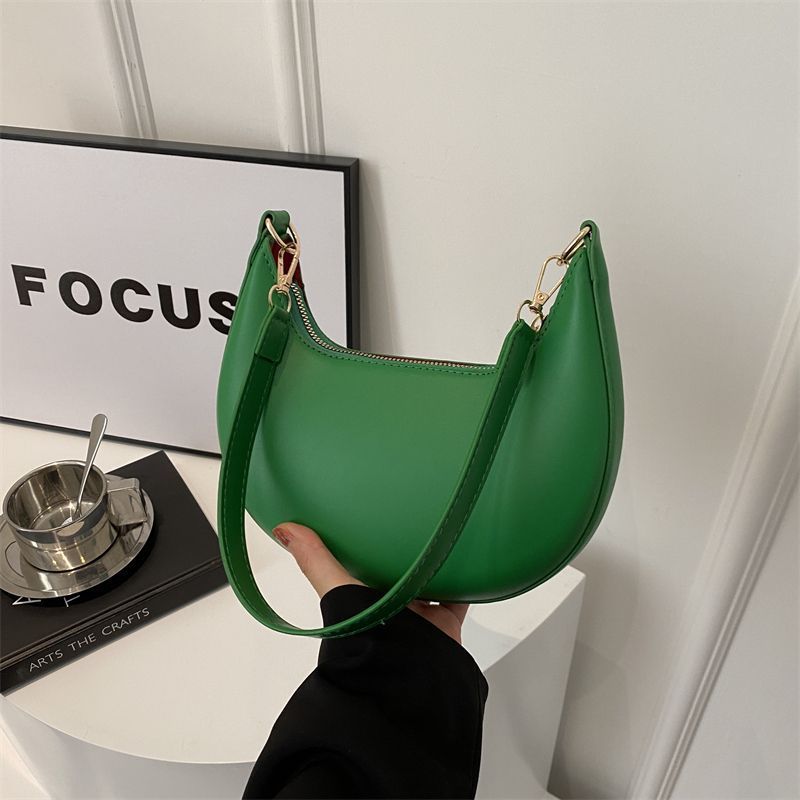 Niche Crescent New Simple All-Match Textured Shoulder Bag For Women