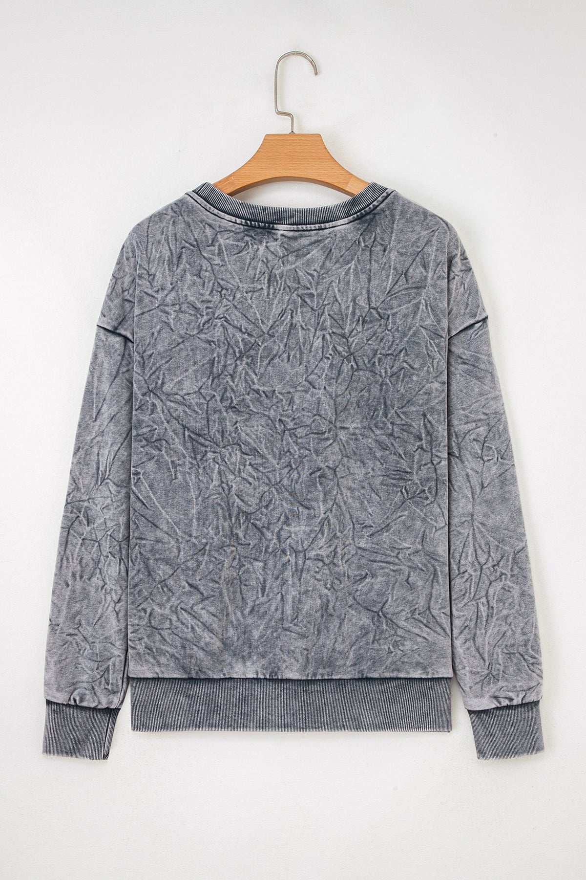 Sudadera holgada con bordado de letras "High-rise saved by grace" y lavado mineral