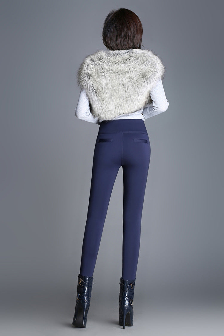 Leggings acolchados de terciopelo de talle alto para mujer