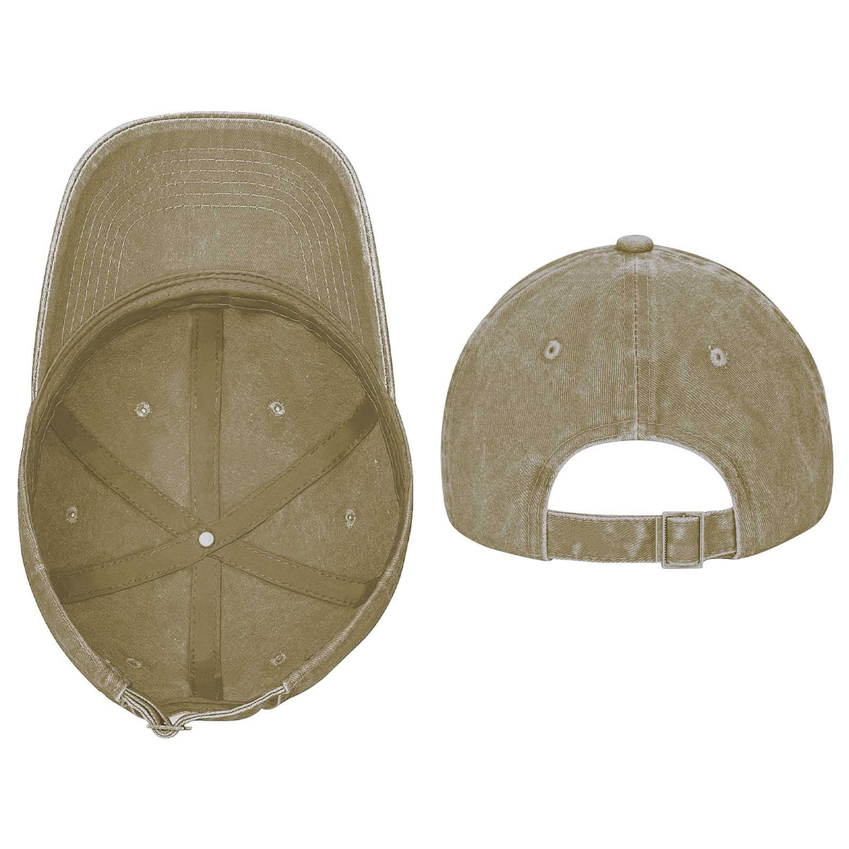 Papa Bear Gold Seal Cotton Vintage Washed Denim Baseball Cap