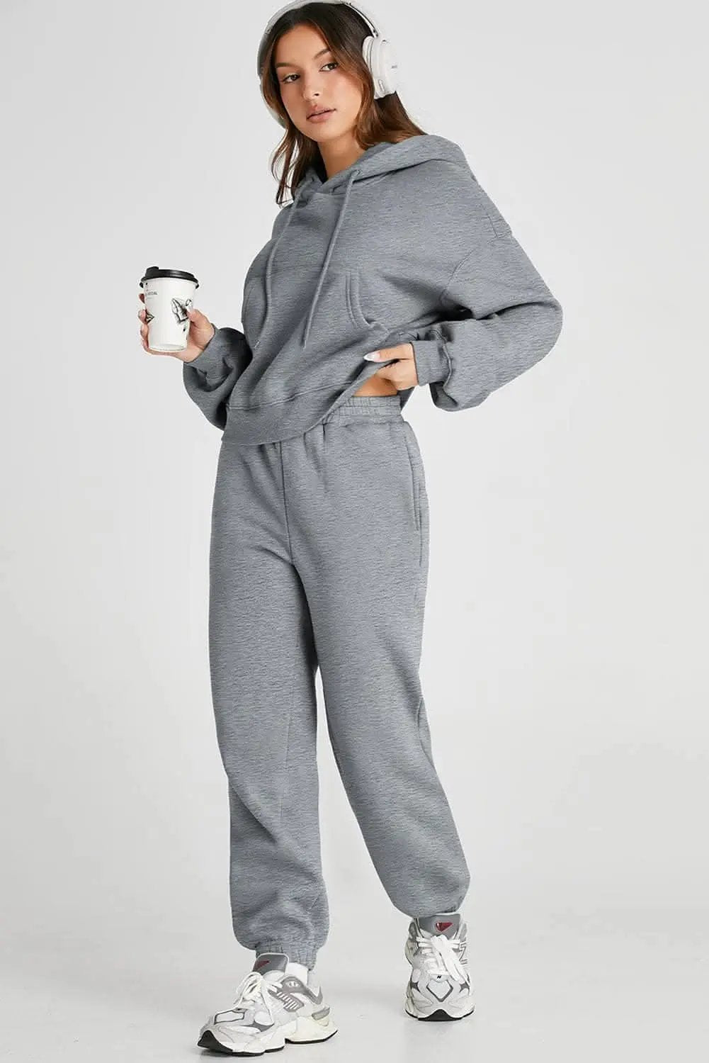Pants Trendsi Chic hooded top & joggers set