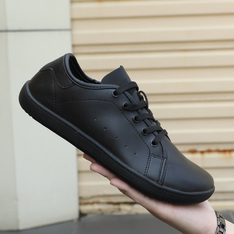 Wide Toe Synthetic Leather Flats