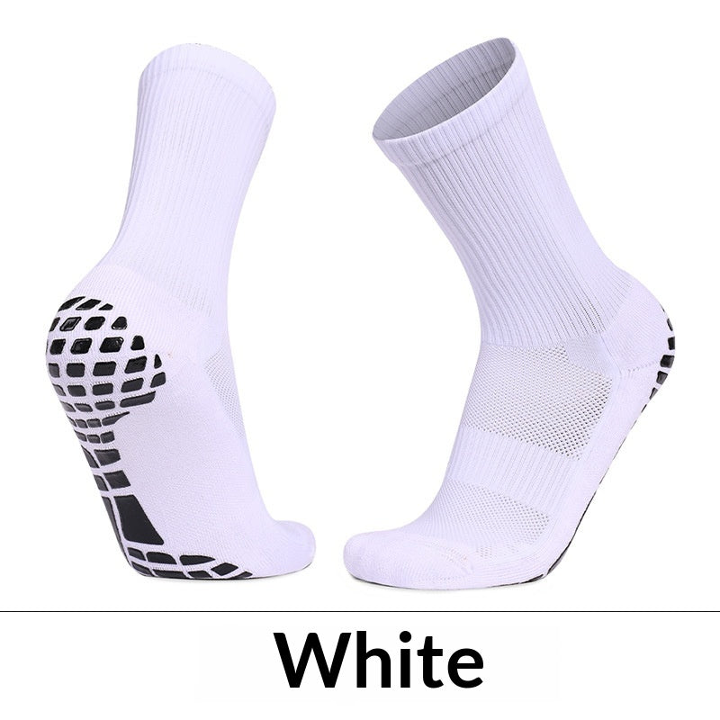 Men's Training Socks Thickeneded Towel Bottom Cushioning Comfortable Pvc Dispensing Non-Slip Socks Sweat-Absorbent Breathable Mid-Calf Football Socks