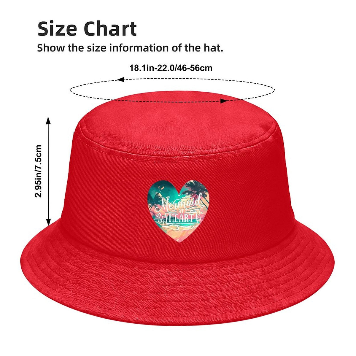 Mermaid at Heart Children’s Bucket Hat (Front Printing)