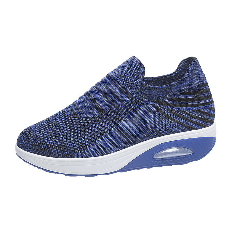 Women's Stripe Design Mesh Slip-On Flats