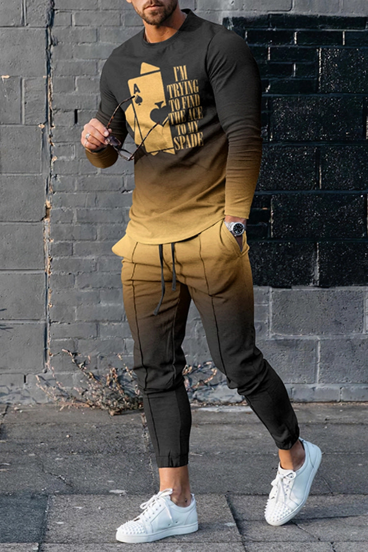 Traje de hombre deportivo informal de manga larga multicolor europeo y americano