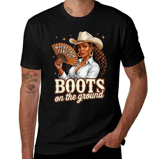 Botas puestas, Juneteenth, vaquera, rodeo occidental, camiseta resistente al olor para mujeres negras