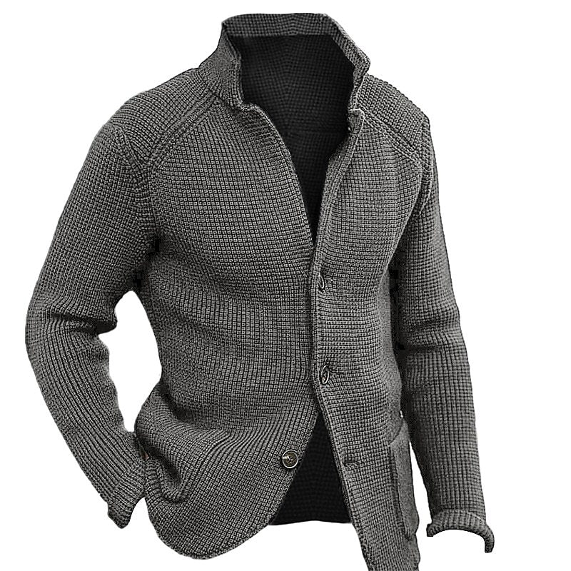 Amazon New Autumn And Winter Men's Lapel Knitted Cardigan Cross-border Coat Sweater Jacket Single-breasted Thick Sweater