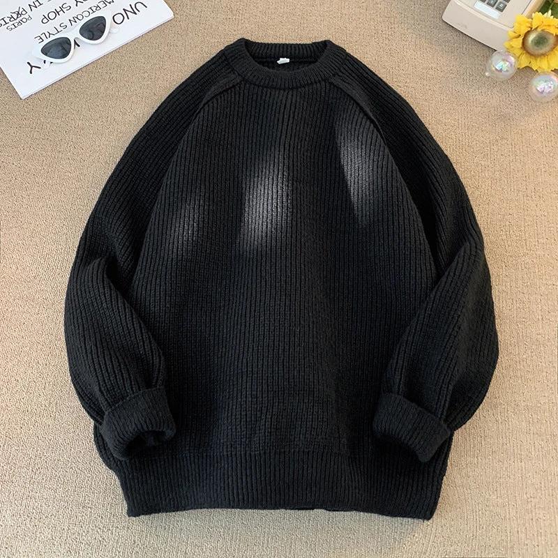 Men's Solid Color Loose Casual Long Sleeve Lazy Sweater