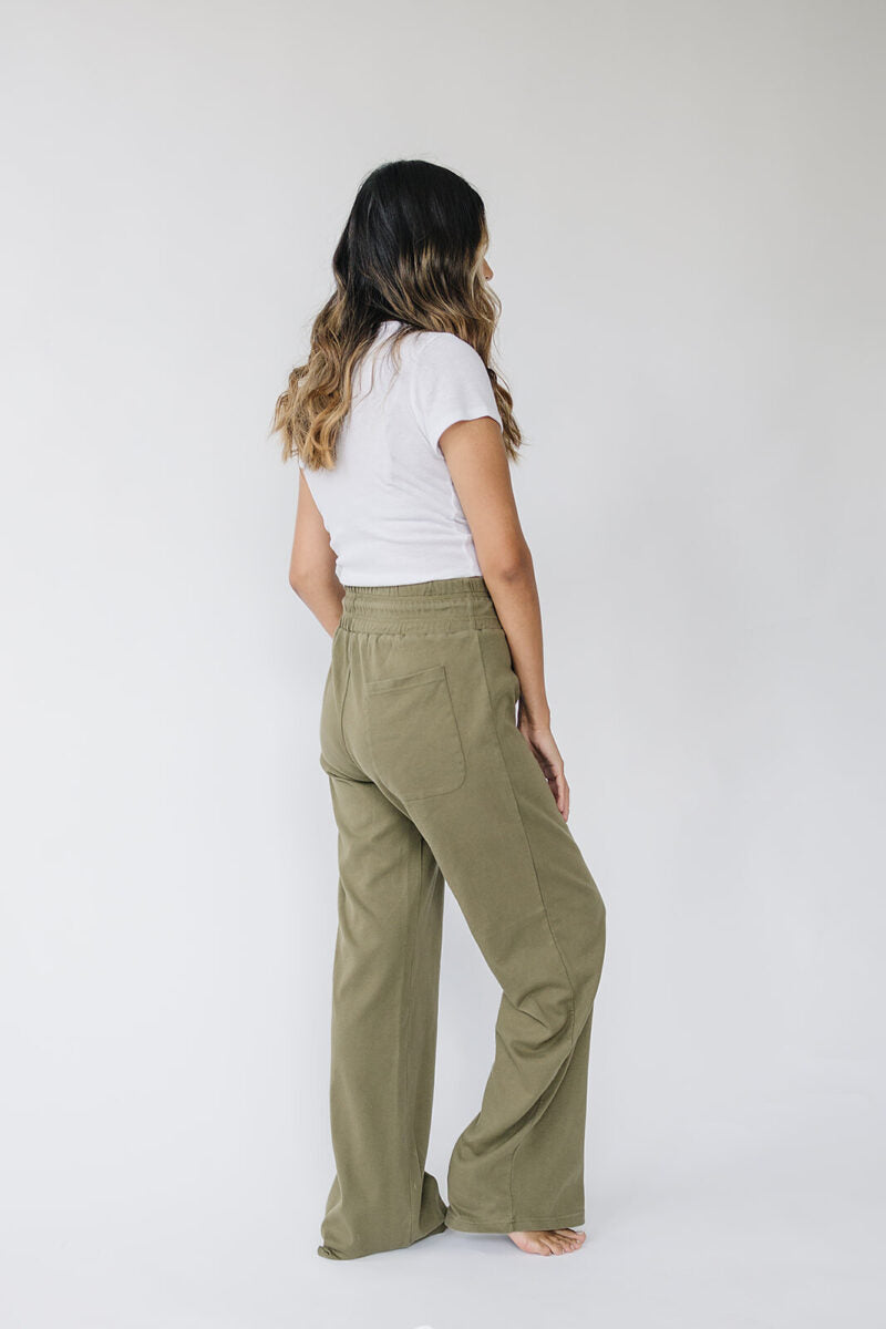 Pantalones de salón de algodón orgánico para adulto - Verde oliva