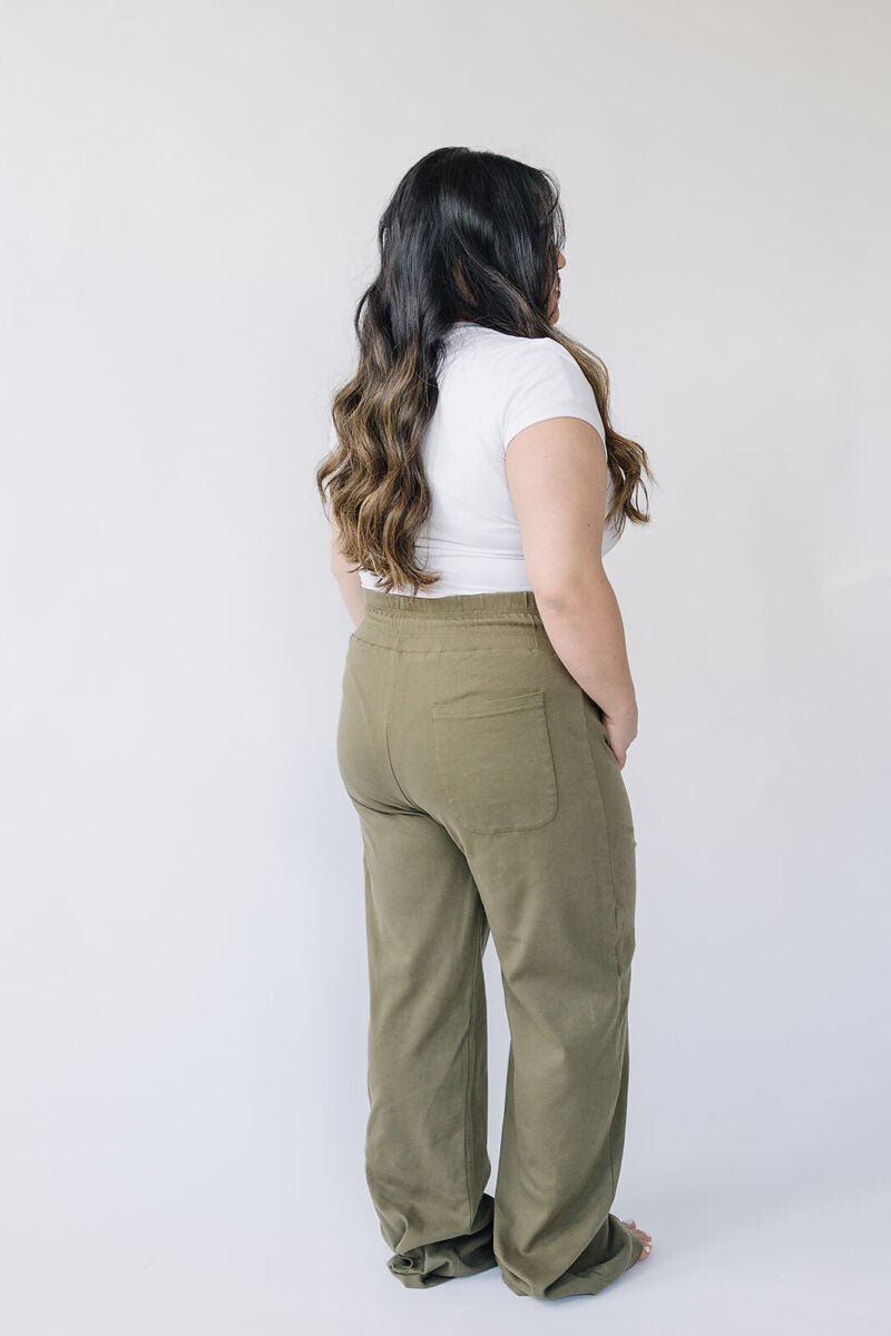 Pantalones de salón de algodón orgánico para adulto - Verde oliva