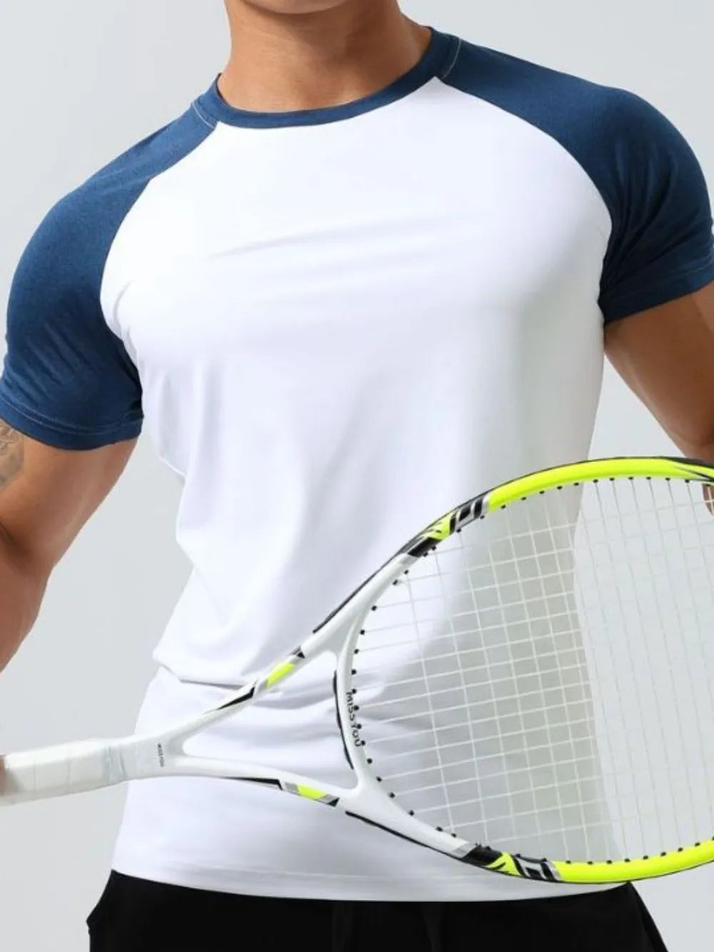 Camiseta de manga corta y cuello redondo de talla grande para hombre