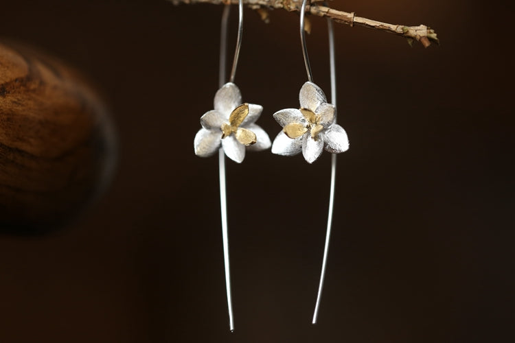 Chinese style s925 flower earrings