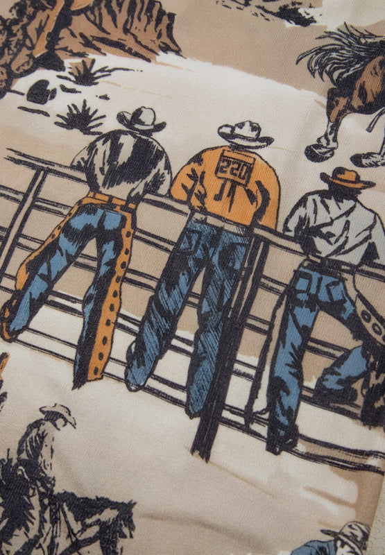 Camiseta de manga corta y cuello redondo con estampado de vaquero
