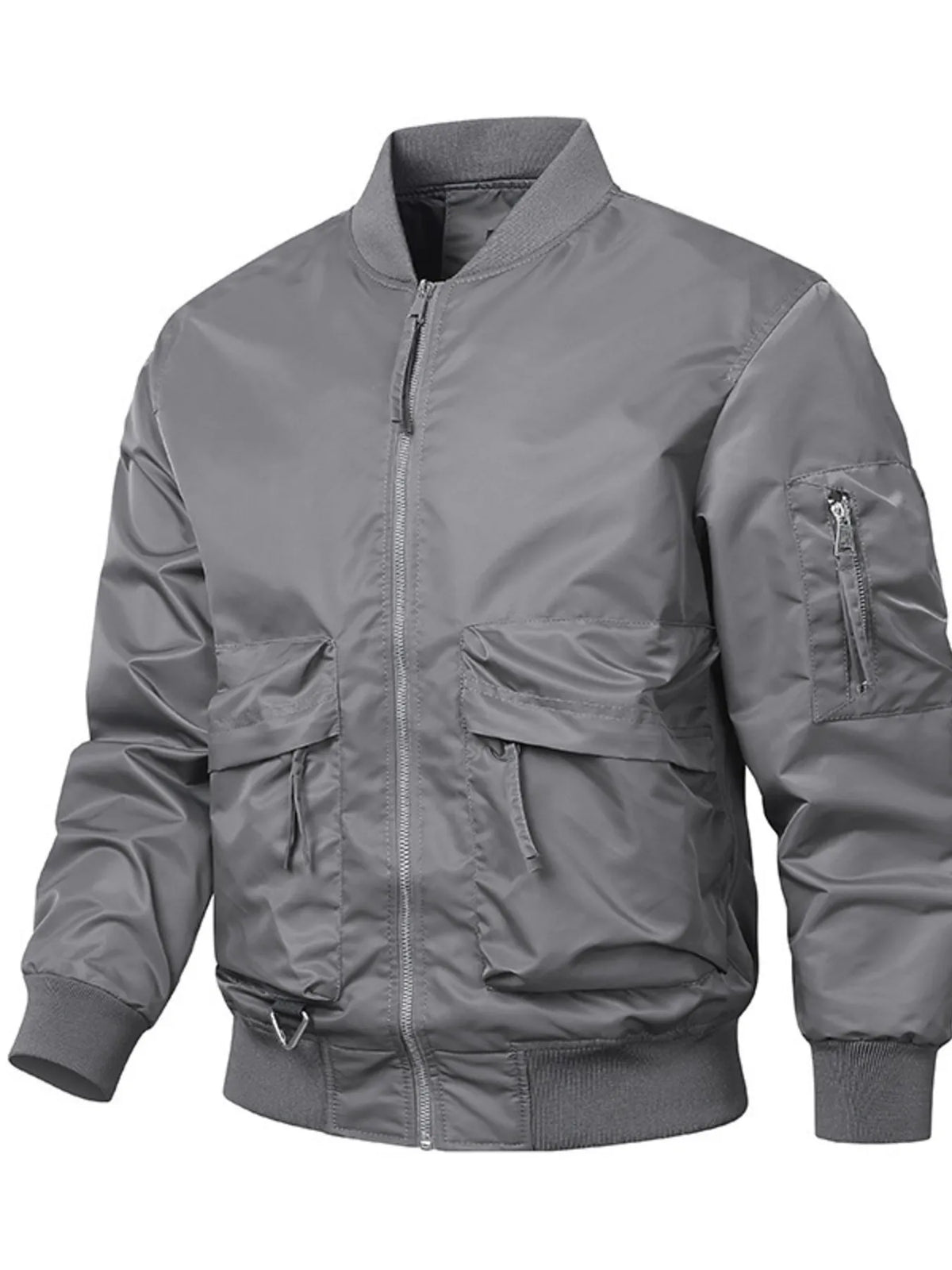 Men's Plus Size Zip Up Long Sleeve Jacket