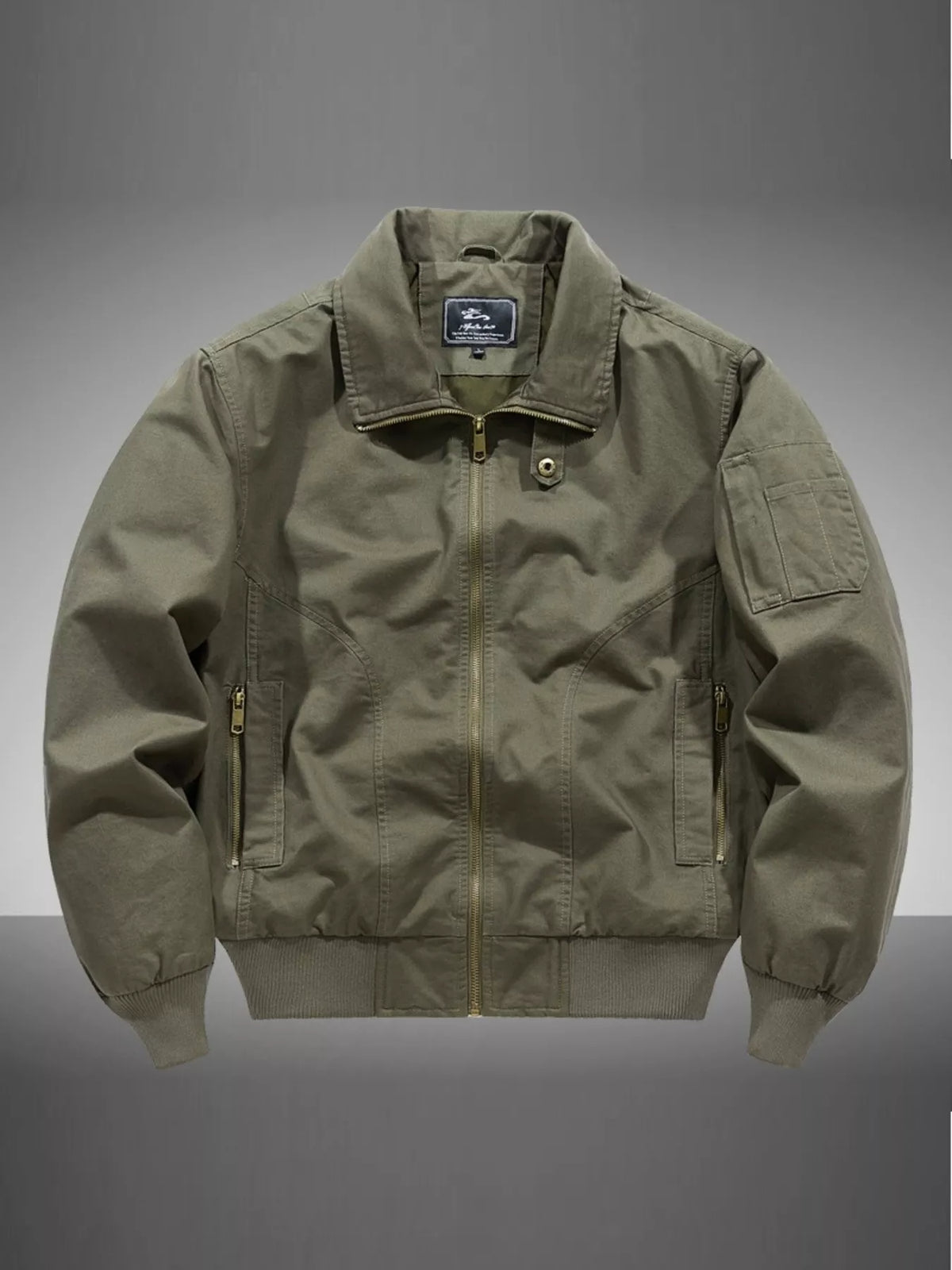 Men's Plus Size Casual Zip Up Bomber Jacket