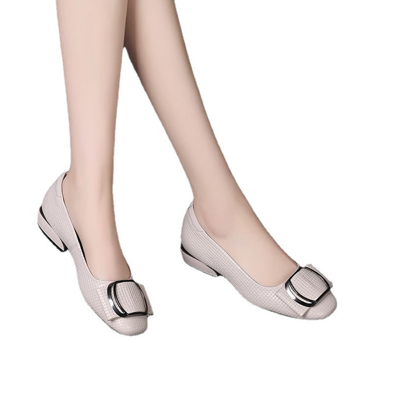 Women's Square-Toe Block Heel Shoes