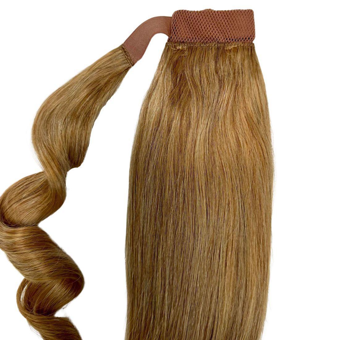 Cola de caballo de extensión de cabello 100% humano rubio miel