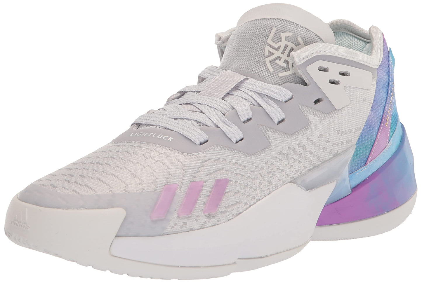 adidas D.O.N. Issue 4 Basketball Shoe Dash Grey/Bliss Lilac/Grey 4.5 US Unisex Big Kid