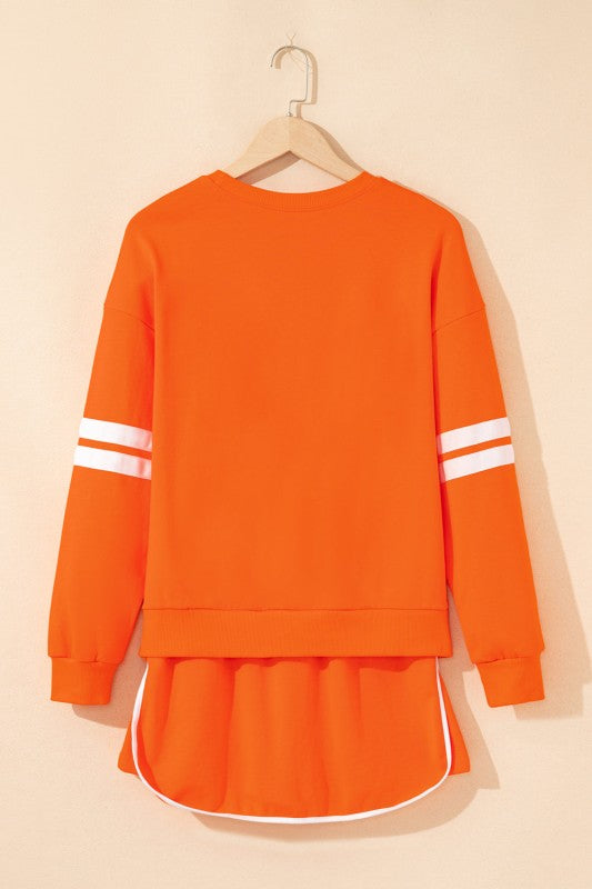 Conjunto de jersey y minifalda Varsity Stripe