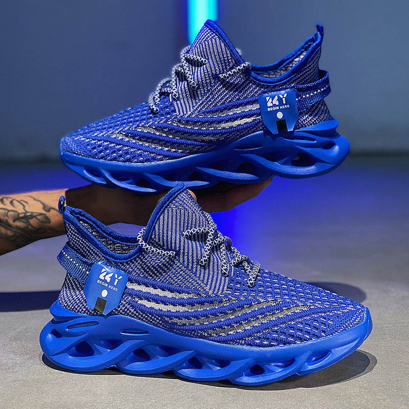 Men's Flyknit Breathable Mesh Platform Sneakers