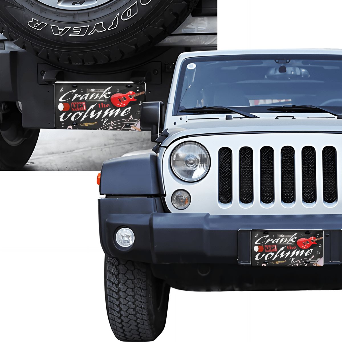 Crank Up the Volume Music Black Aluminum License Plate (Made in USA)