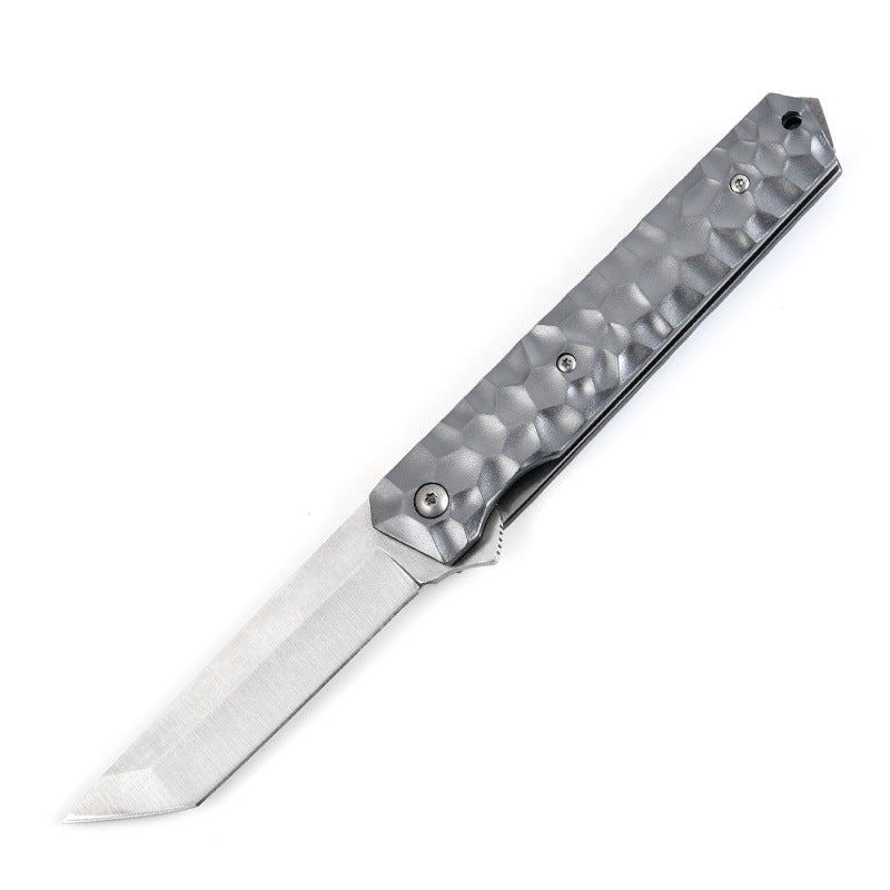 High-hardness Stainless Steel Portable Folding Knife With An Aluminum Handle