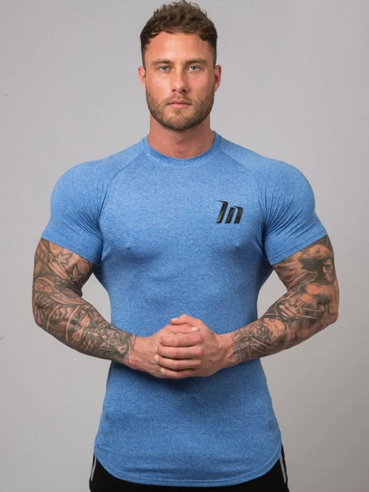 Camiseta de manga corta y cuello redondo de talla grande para hombre