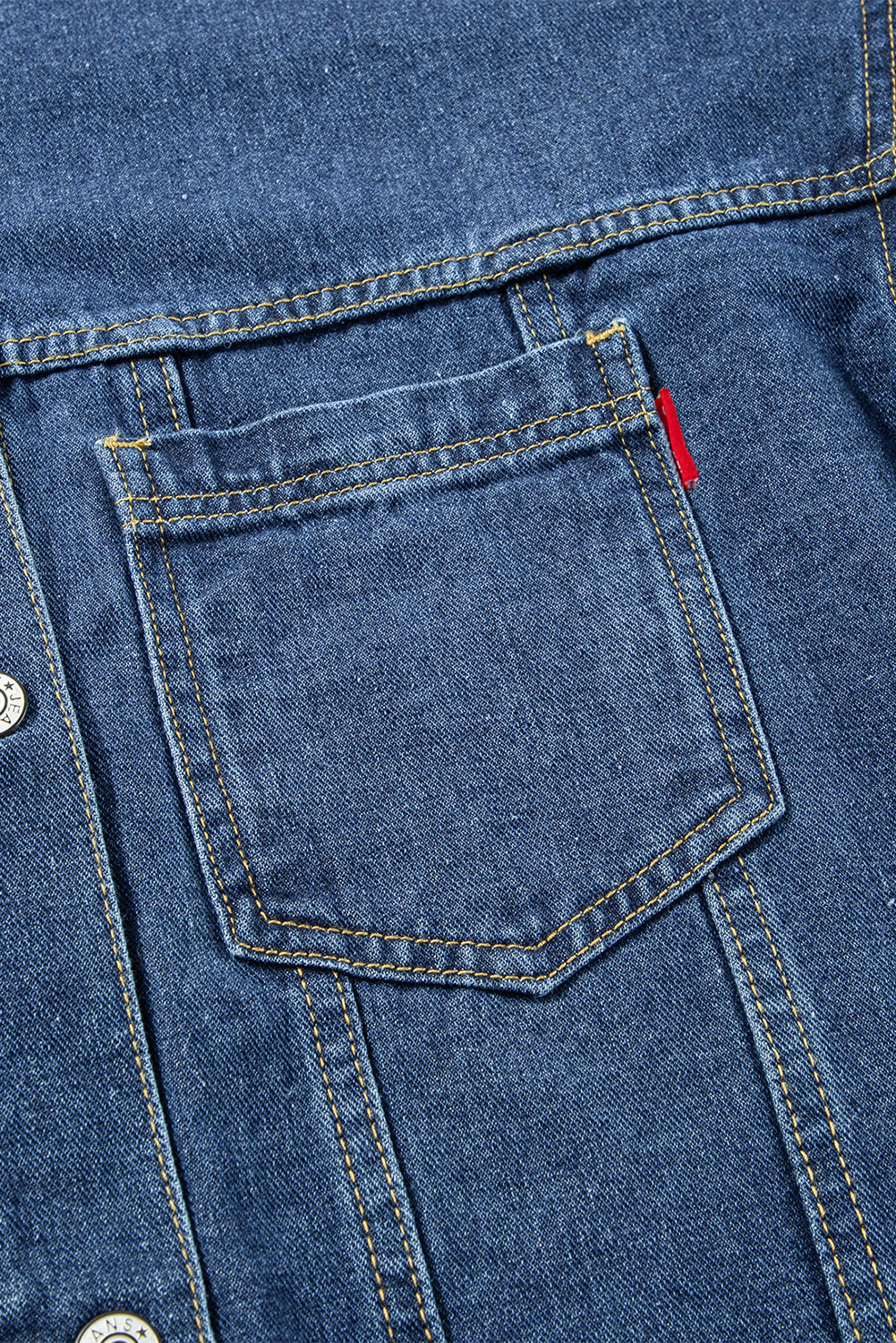Chaqueta vaquera oversize con bolsillo, lavada a la piedra, a rayas azules