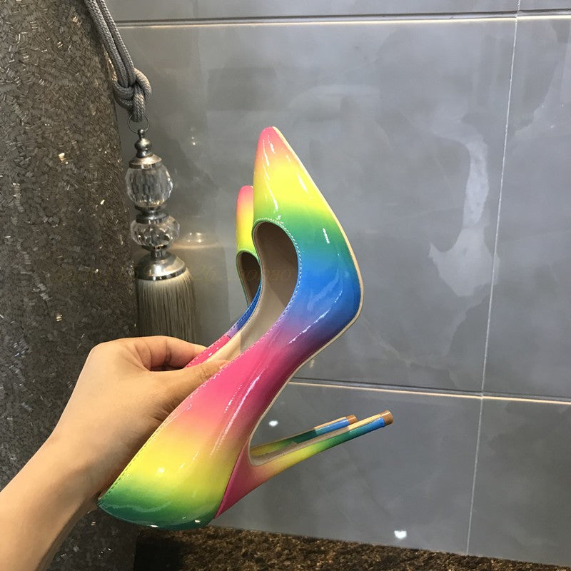 Rainbow super high heels See size chart under “more details”