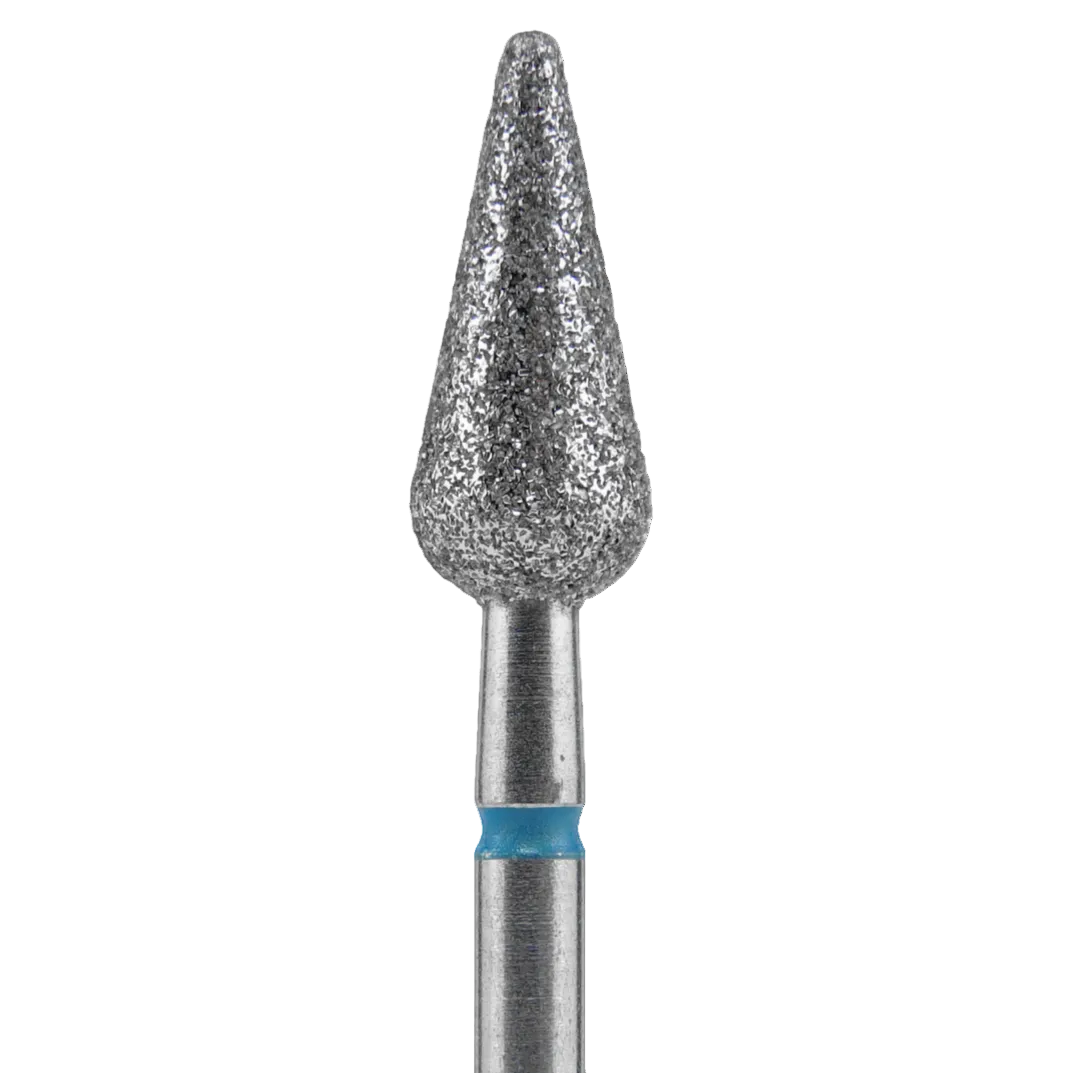 STALEKS - Diamond nail drill bit, "Pointed Pear", blue, EXPERT 5/12 mm (FA100B050/12)