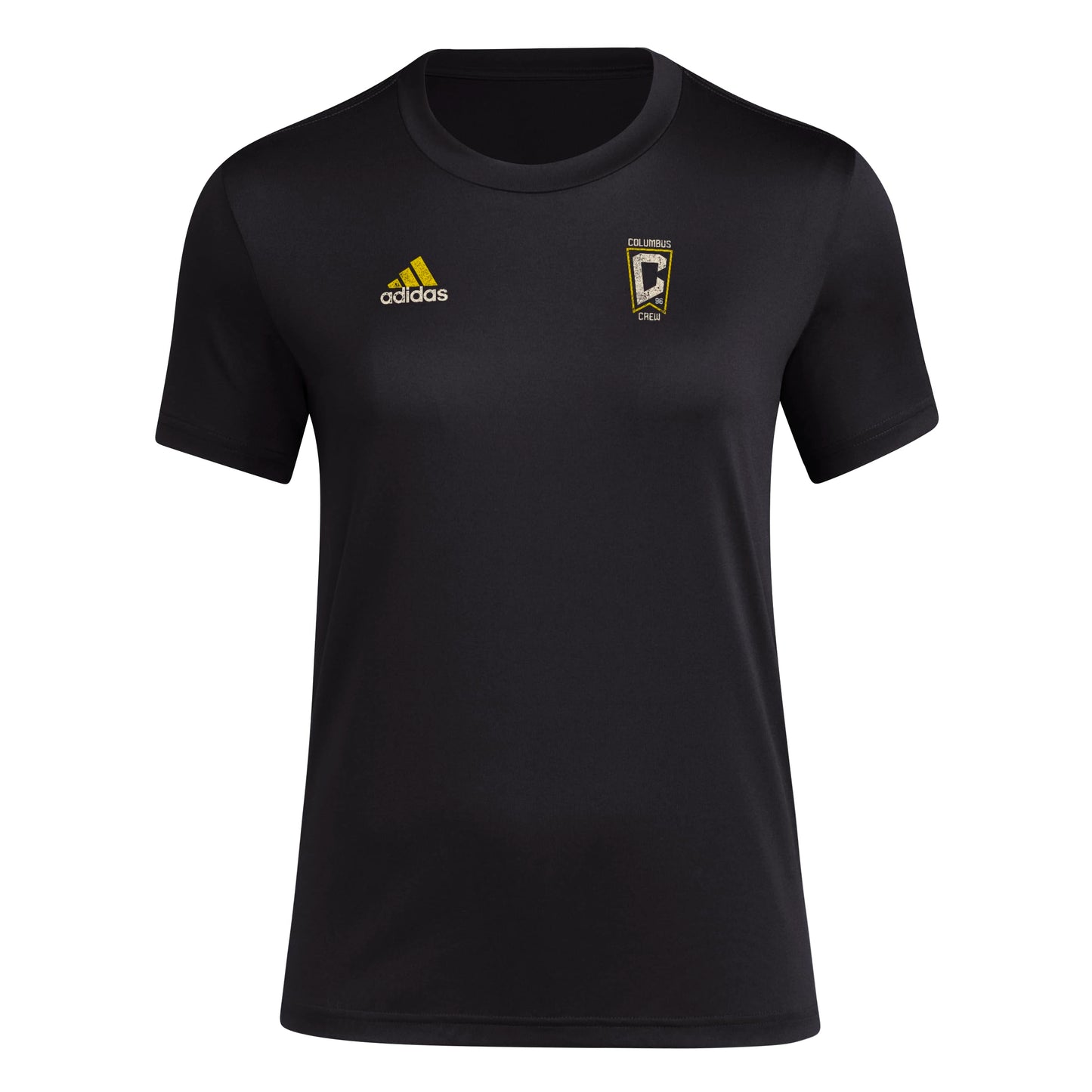 adidas Womens Size Short Sleeve Pre-Game T-Shirt Black/Columbus Crew Small Tall