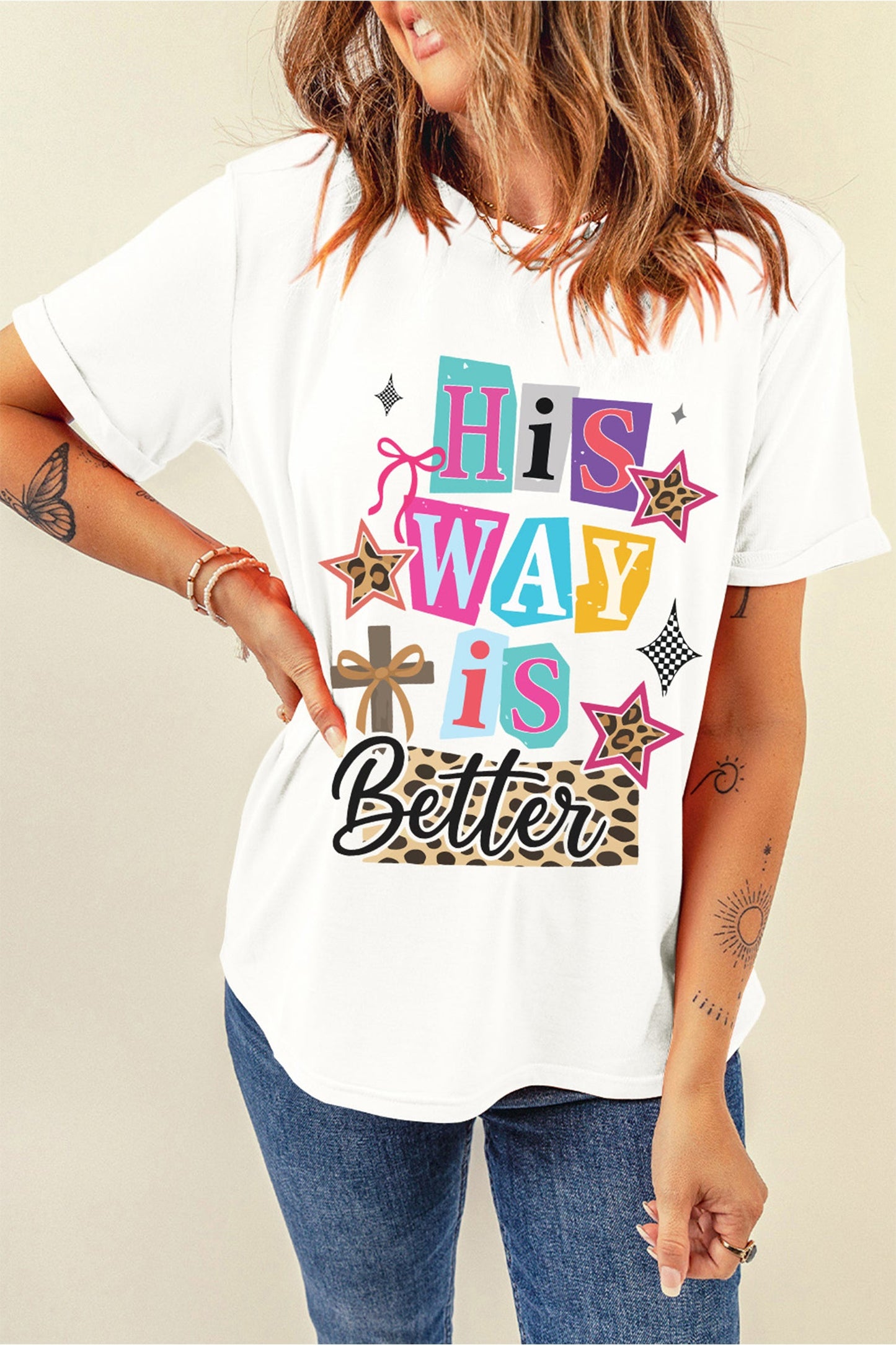 Camiseta Blanca de Celebración de Pascua "Su Camino Es Mejor"