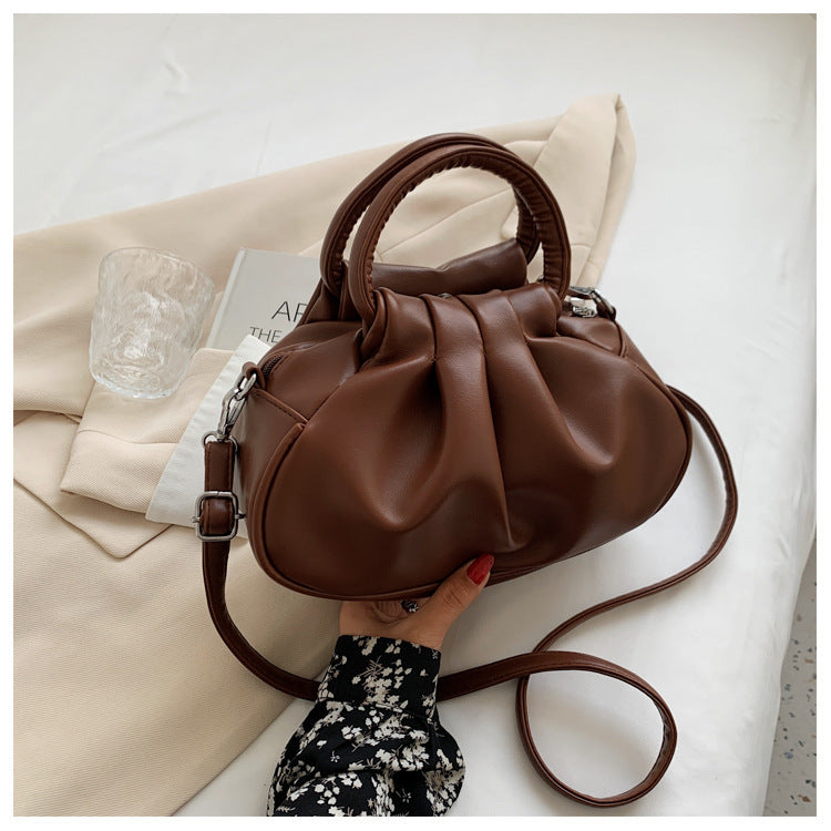 Women's Retro Pleated Shoulder Crossbody Bag