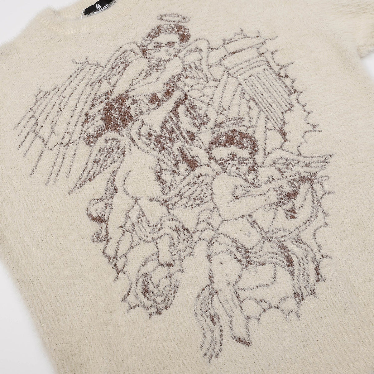Angel Plush Round Neck Sweater Couple Sweater Coat