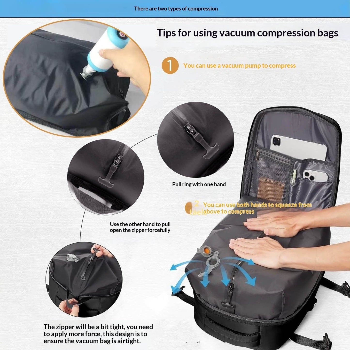 Mens Casual Travel Waterproof Laptop Backpack With Dry-Wet Separation