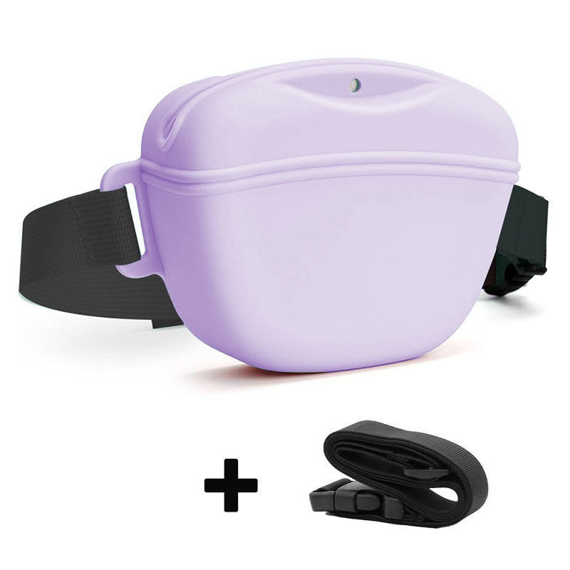 Silicone Dog Training Waist Bag Outdoor Portable Crossbody Pet Snack Pouch