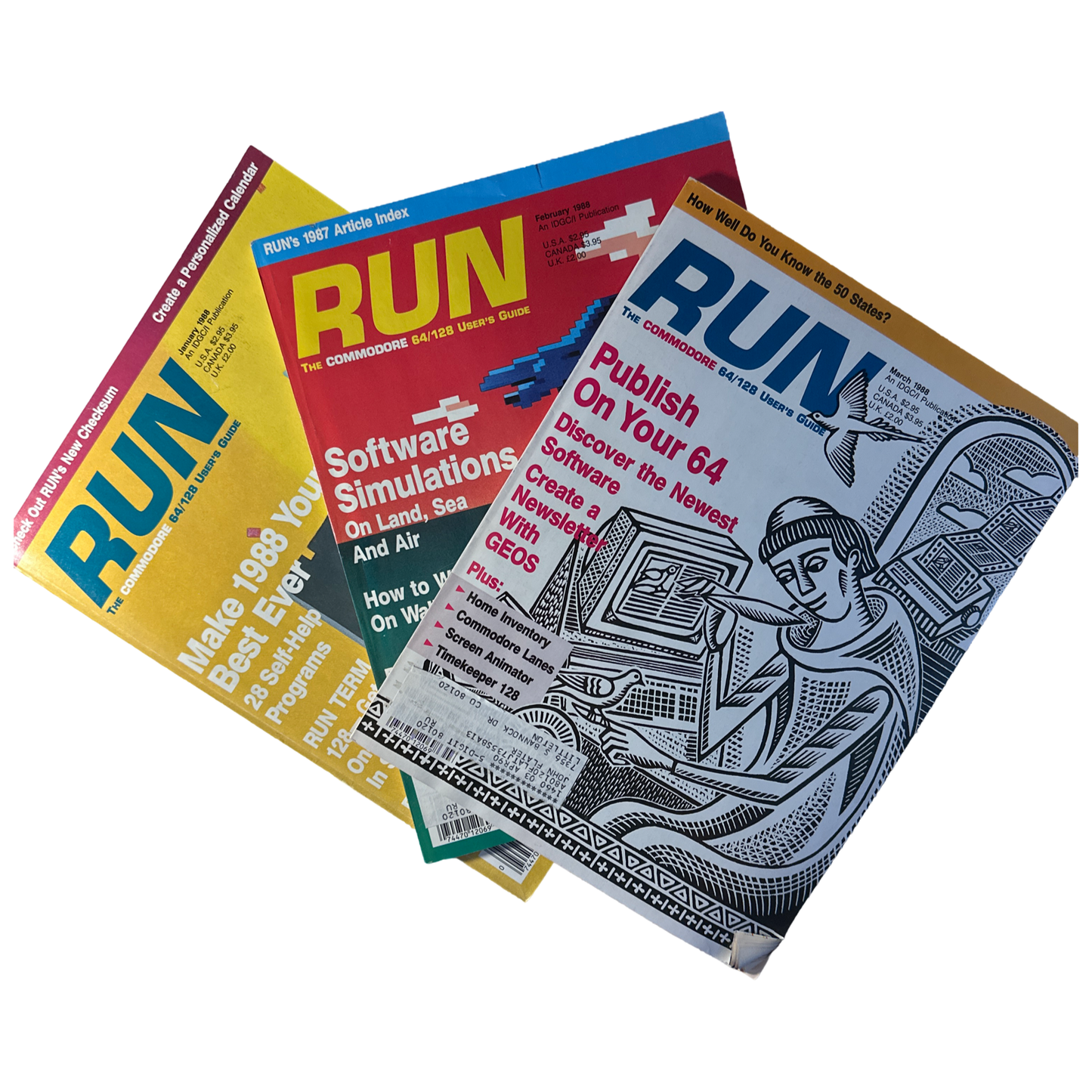 Revistas Commodore Run, varios números atrasados C64 C128 VIC-20 Revista Commodore 64