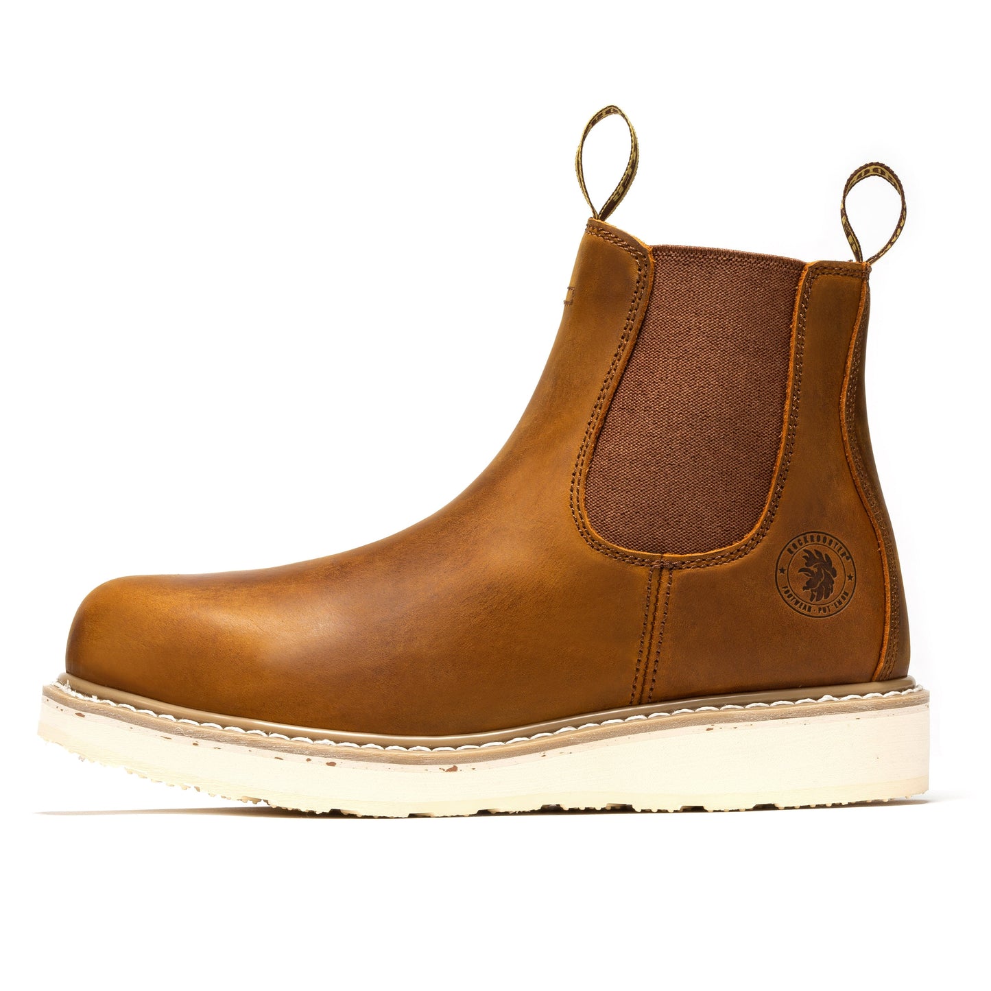 Botas de trabajo de cuña ROCKROOSTER Capitola para hombre, de 6 pulgadas, color marrón, SAP102